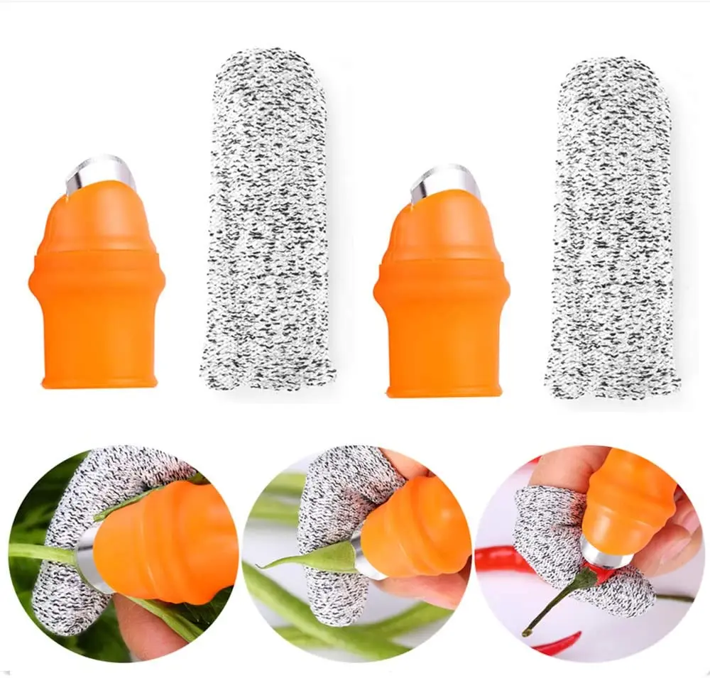 

2 sets Thumb Cutter Gardening Tools Pruning Shears Garden Picking Plant Vegetables Separator Multifunction Finger Tool Kitchen