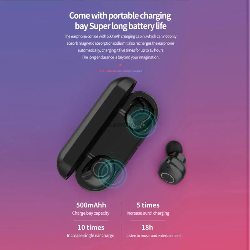 Водонепроницаемые наушники вкладыши Bluetooth 5 0 беспроводная гарнитура с