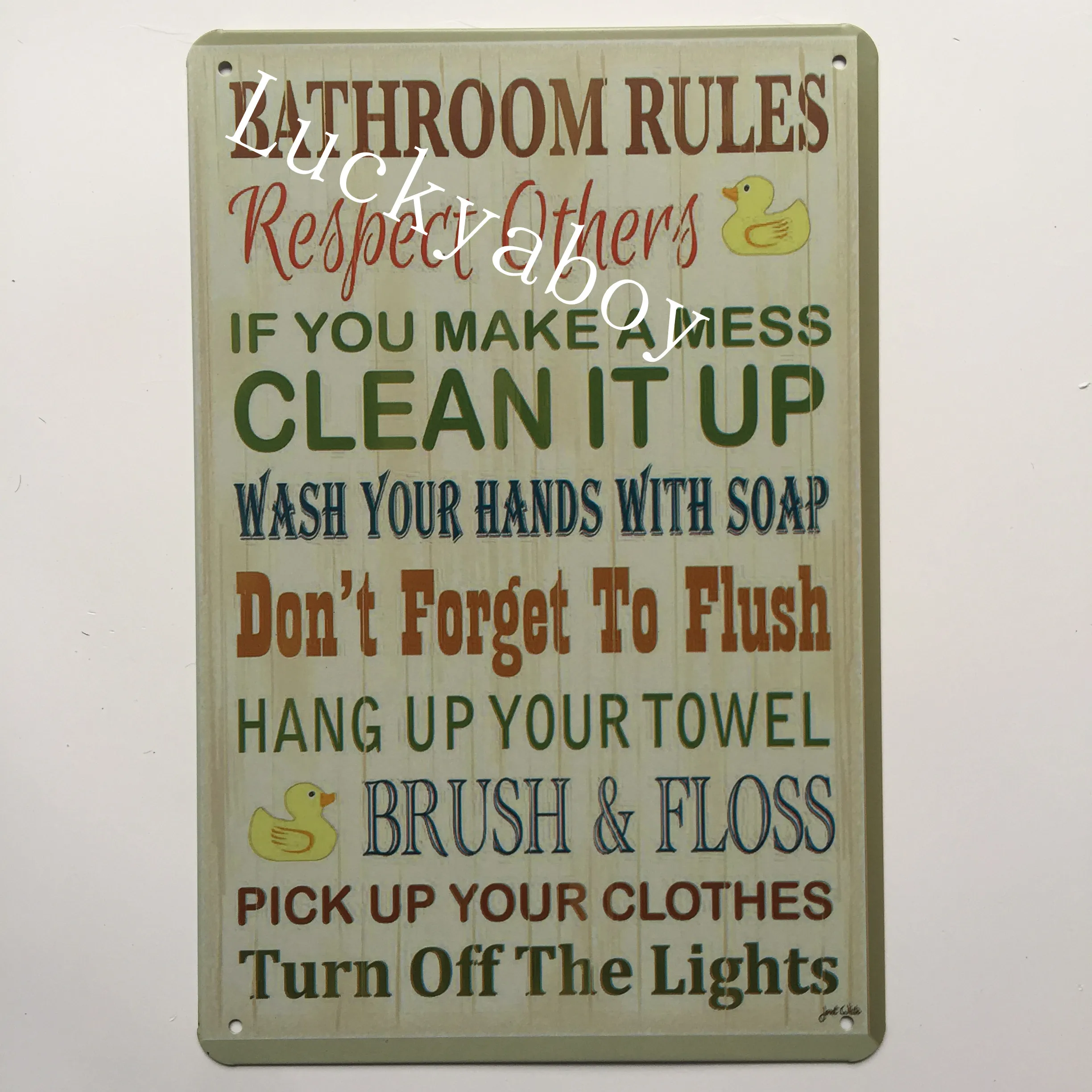 

[Luckyaboy] Kitchen Bathroom Toilet Bar Man Cave rules Life Mom Cave Vintage Metal Retro Tin Sign Bar Cafe Garage Home Decor