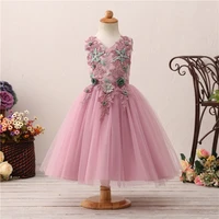 flower girl dresses for weddings princess tulle kids dresses appliques 2 12 years long gown 2021 party prom evening princess