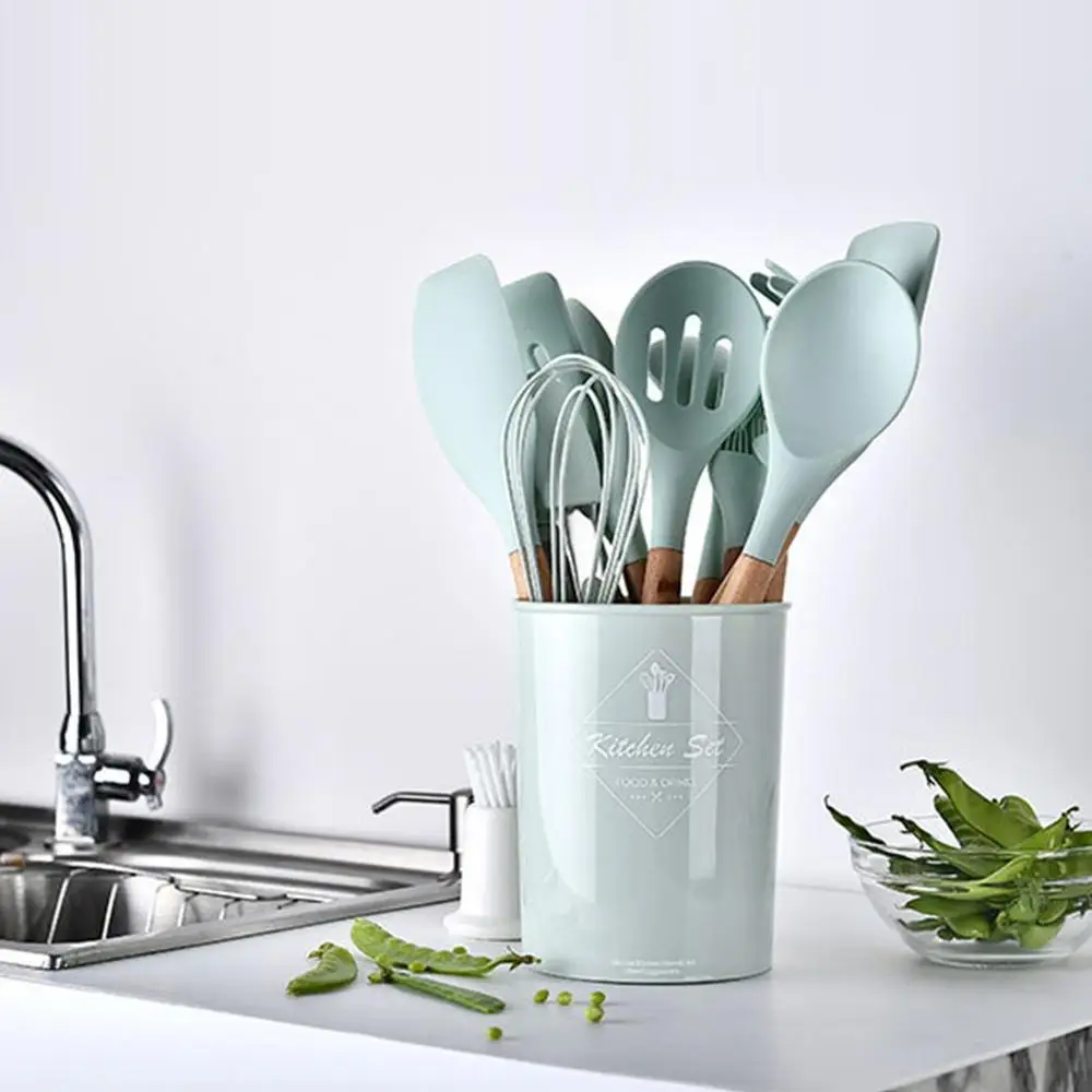 Набор кухонной утвари из 12 предметов силиконовый антипригарный инструмент для