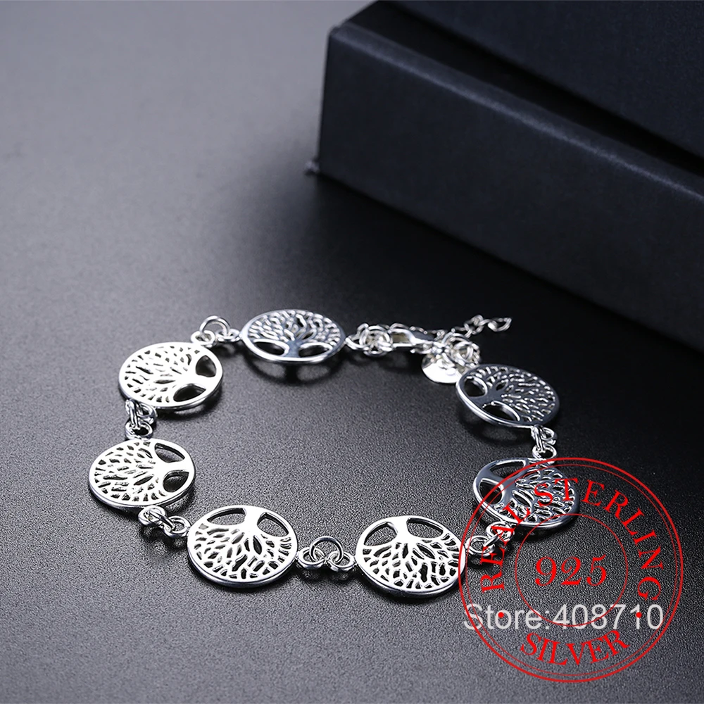 925 стерлингового серебра Браслет Древо жизни Для женщин Персонализированные