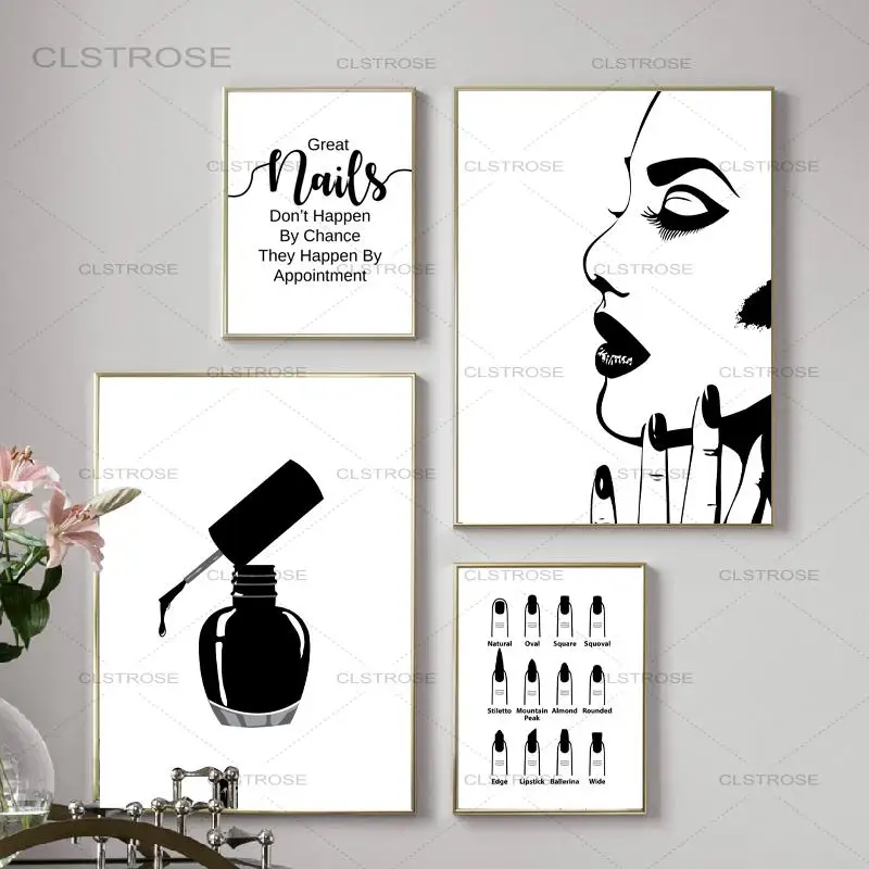 

Nail Salon Makeup Wall Art Canvas Posters and Prints Nail Tech Artist Gift Fashion Art Picture Canvas Painting Nail Beauty Decor