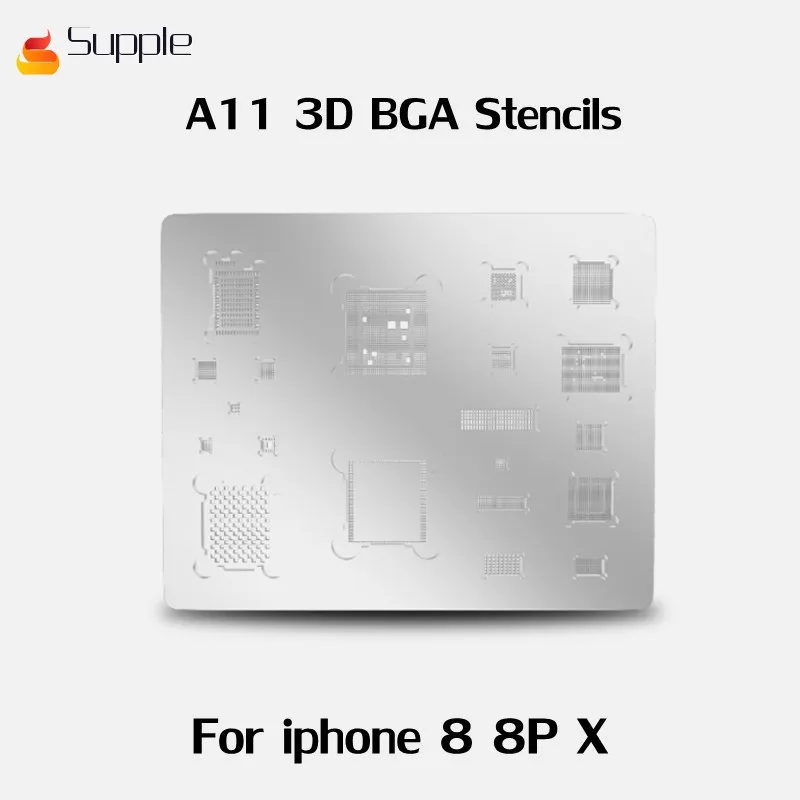 Высокое качество для iphone 8 8P X BGA Reball Stencil A11 3D растение Олово сталь чистая Лазерная