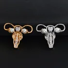 Женская металлическая брошь в виде матки с жемчугом и кристаллами, значок для здоровья для женщин, булавки для врачей, медсестер, медицинских работников, ювелирные изделия для студентов, подарочные аксессуары