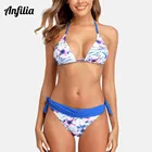 Женский купальник бикини с цветочным принтом и чашками пуш-ап