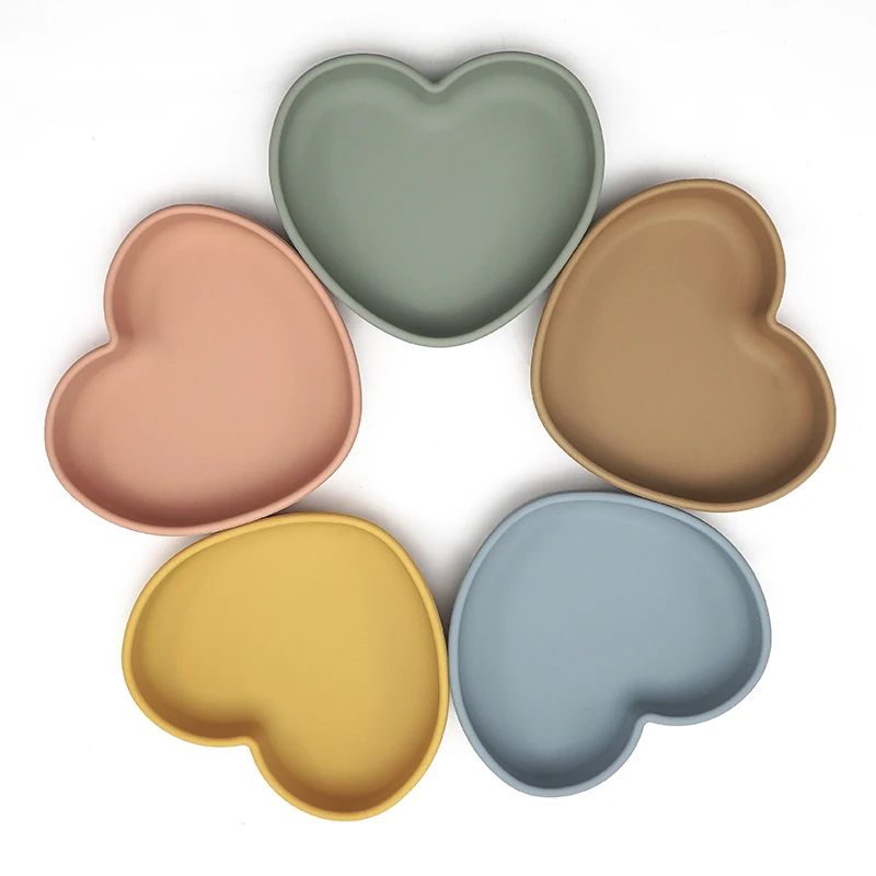 

100%Food Safe Approve Silicone Newborn Accessories Children's Tableware Feeding Solid Food Tray Dinner Set Plates Baby Stuff