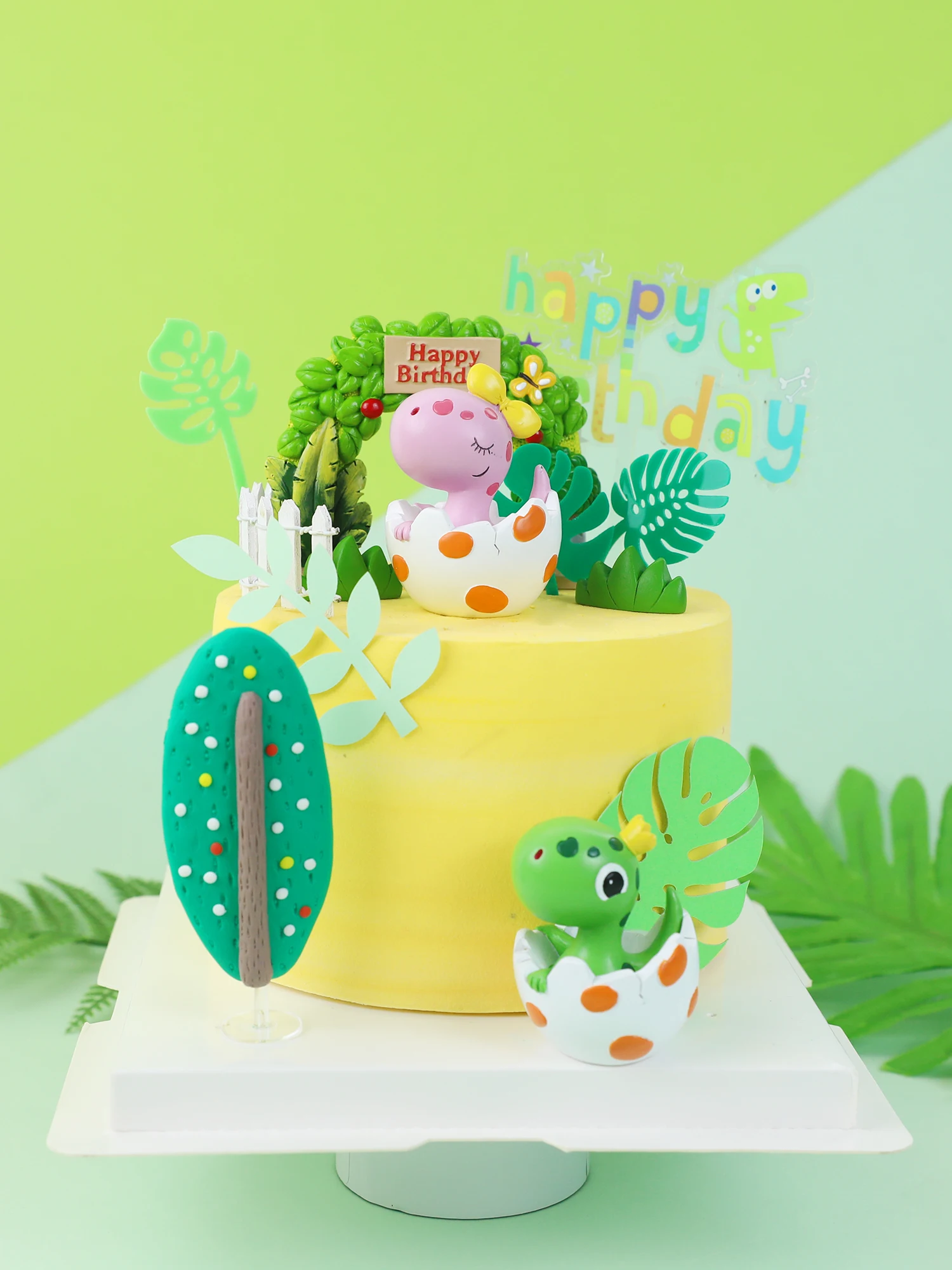 

Dinosaur Eggshell Cake Topper Happy Birthday Party Kids Favors Cake Decorations Flag Baby Shower Jurassic World Party Decor
