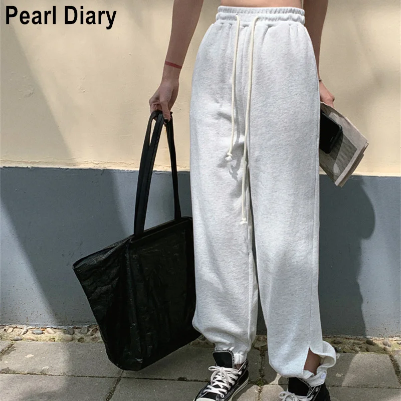 

2021 Модные осенние спортивные брюки, женские 100% хлопковые повседневные спортивные брюки, свободные полые брюки, женский спортивный костюм