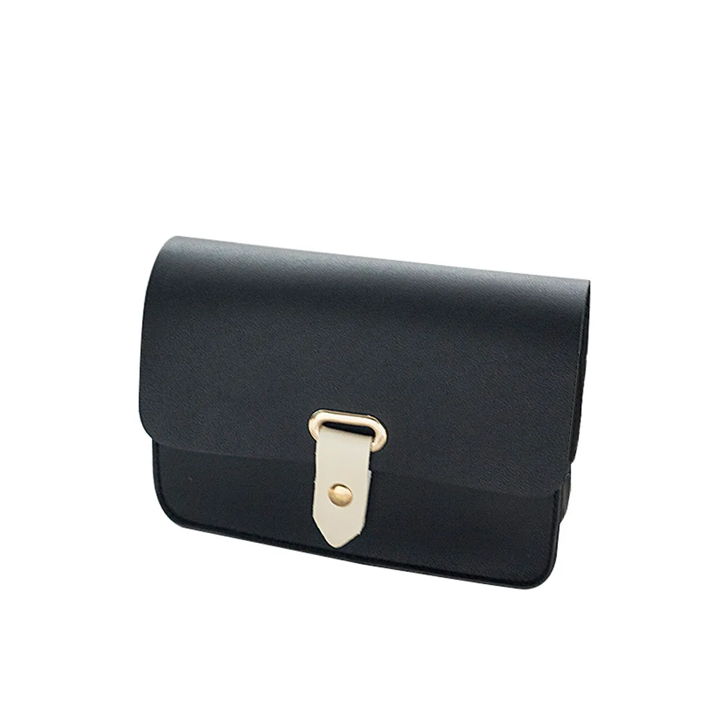 Женская сумка на плечо для телефона через модная однотонная с крышкой простая