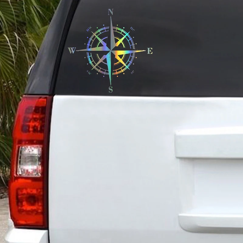 

15 x 15 CM Laser Vinyl Compass Pattern Outdoor Reflective Car Motorcycle Body Bumper Hood Decals Window Scratch Stickers