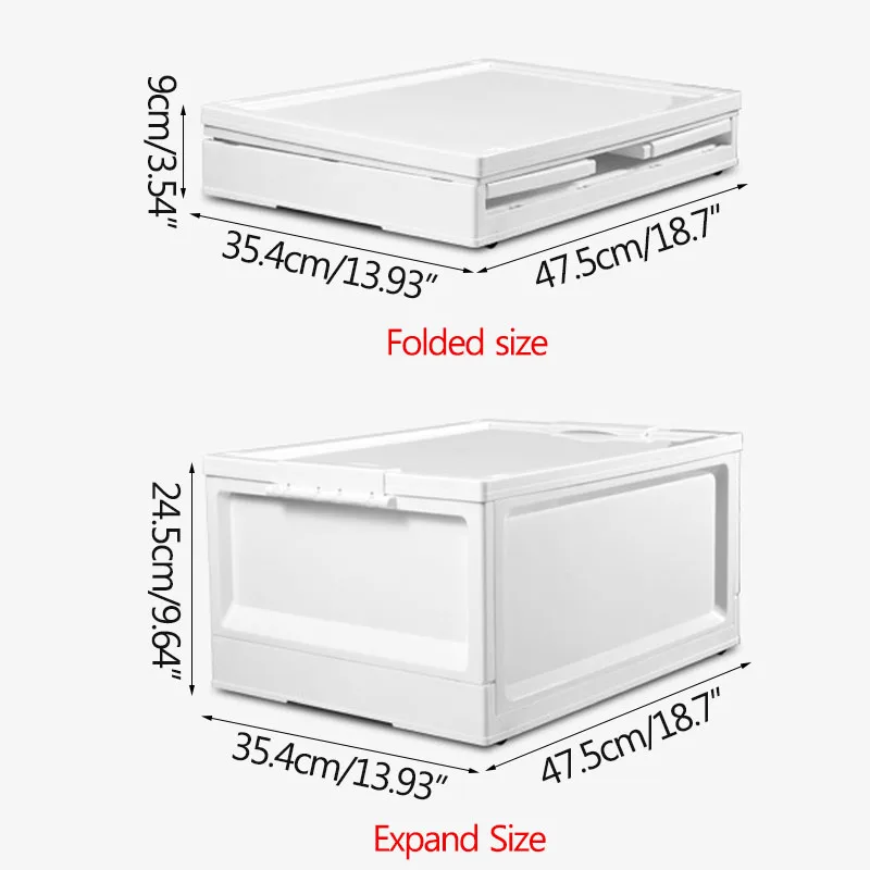 

Storage Box Transparent Foldable Plastic Box Household Multifunctional Storage Box with Lid Superimposed Bedroom Storage