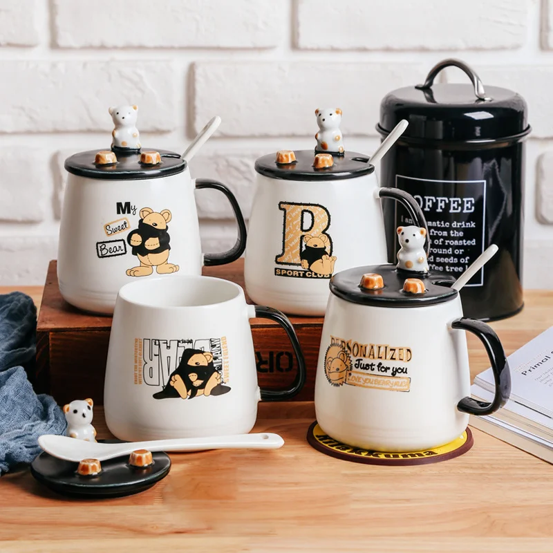 Креативная мультяшная керамическая чашка для воды простая кружка милая большая