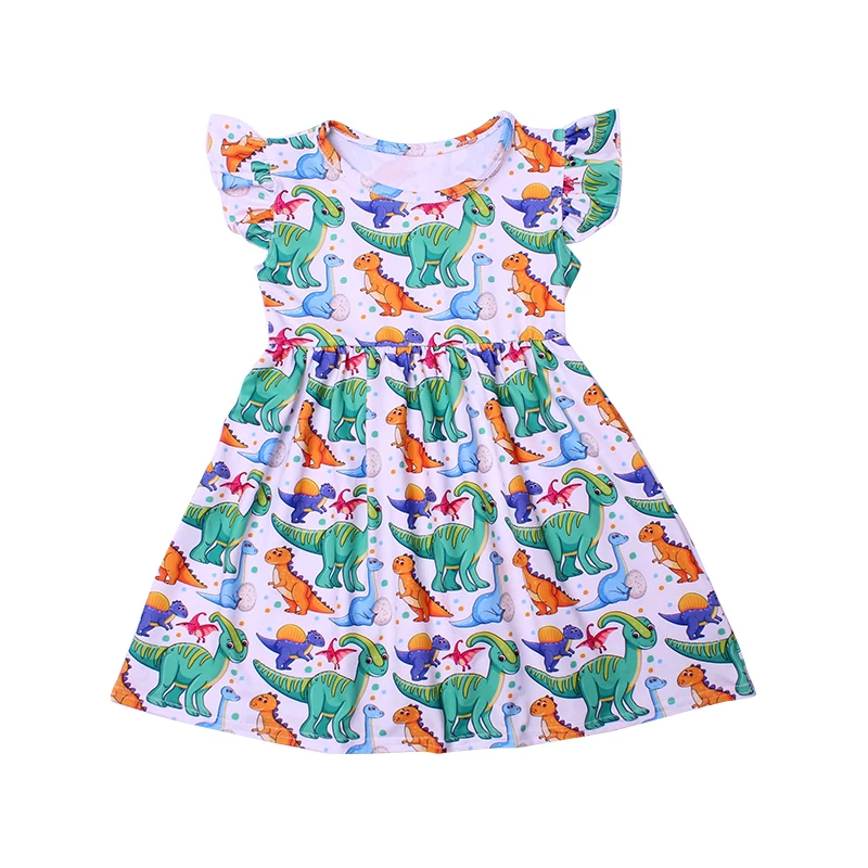 Радужные Детские платья для девочек Летнее платье принцессы с