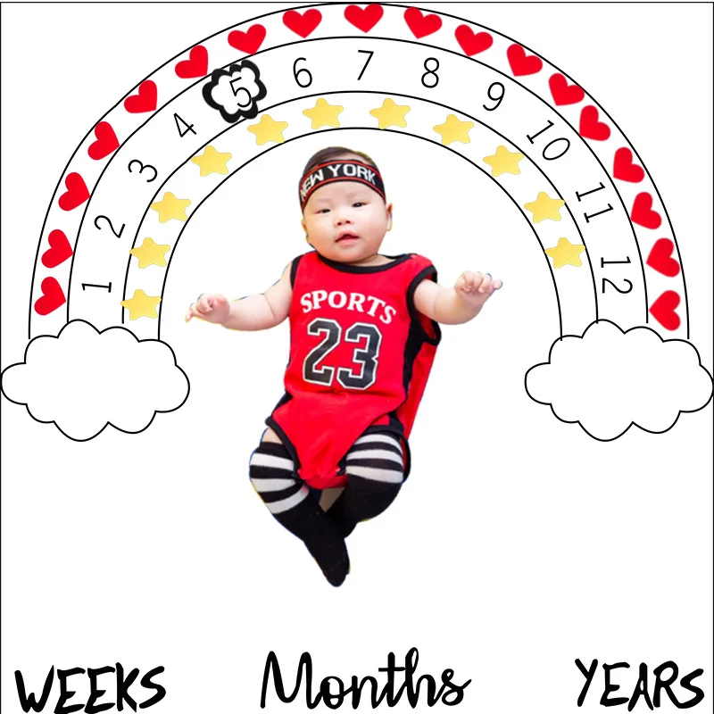 Детское одеяло для фотосъемки тканевый фон с календарем аксессуары мальчиков и