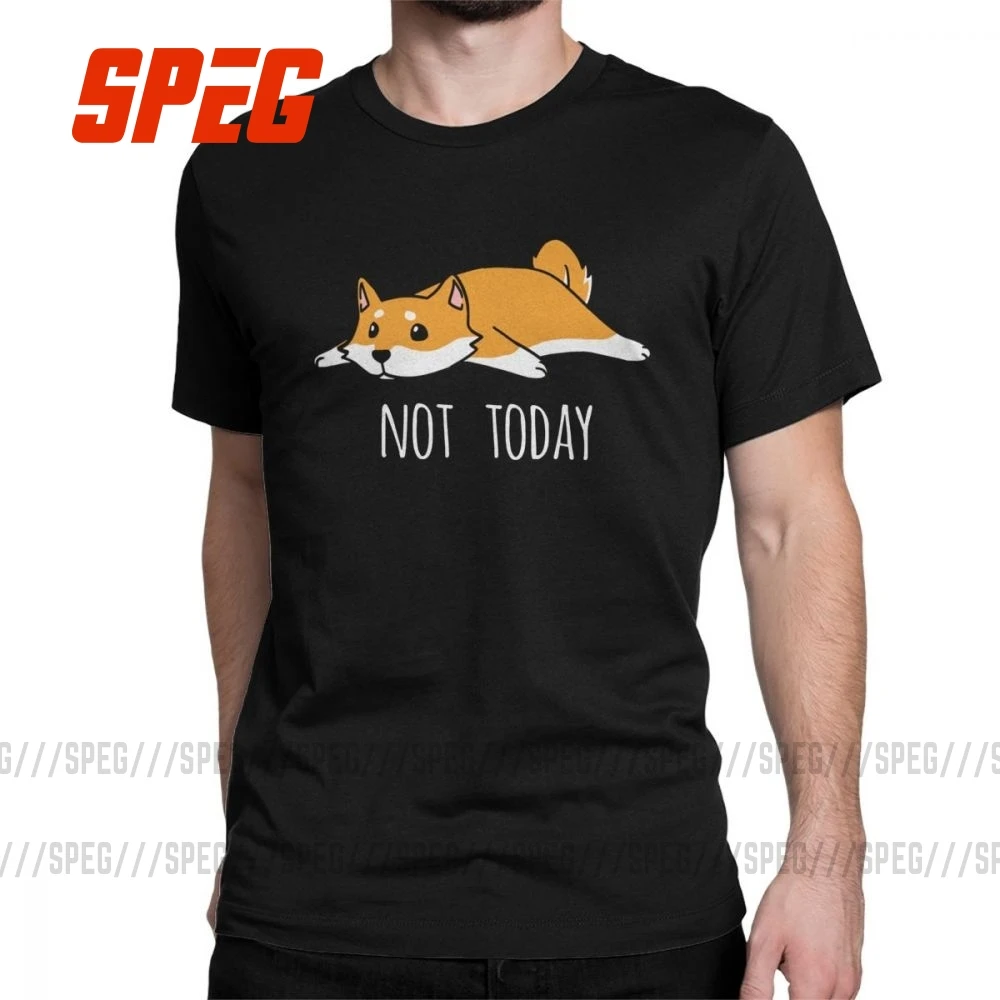 Футболка мужская с забавным надписью Not Today Shiba Inu Dog топ коротким рукавом в стиле