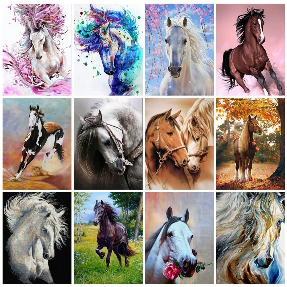 

Diamond Embroidery Animal Cross Stitch DIY Diamond Painting Horse Diamond Mosaic Rhinestones Home Decor