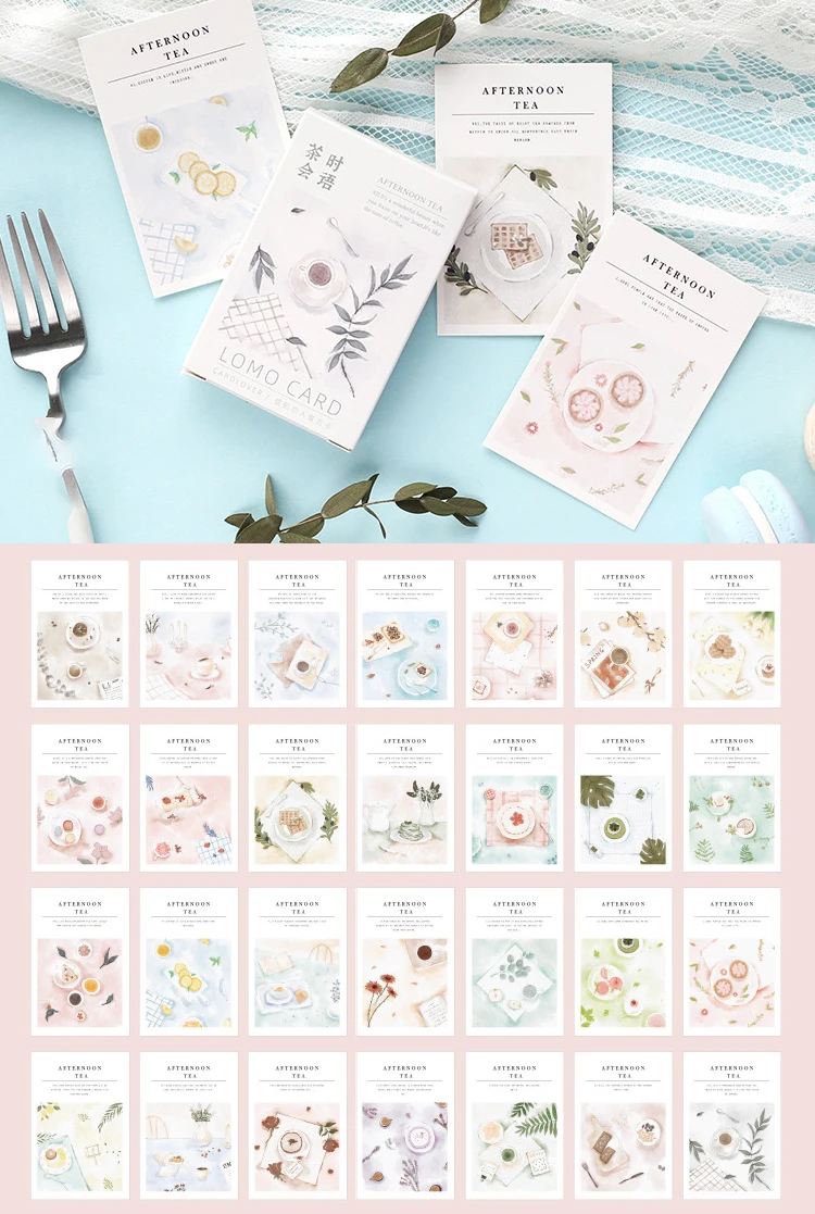 

Multi-use 5.2*8cm 54pcs Mini Card Elegant Afternoon Tea Design As Scrapbooking Background Party Invitation Cards