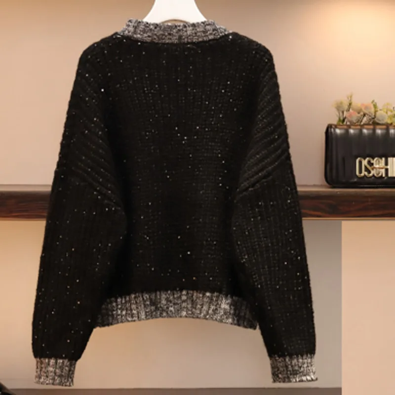 Женский офисный костюм из двух предметов элегантный трикотажный свитер с