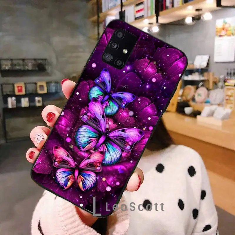 

animal Butterfly cartoon colorful Phone Case For Samsung galaxy S 7 8 9 10 20 edge A 6 10 20 30 50 51 70 note 10 plus