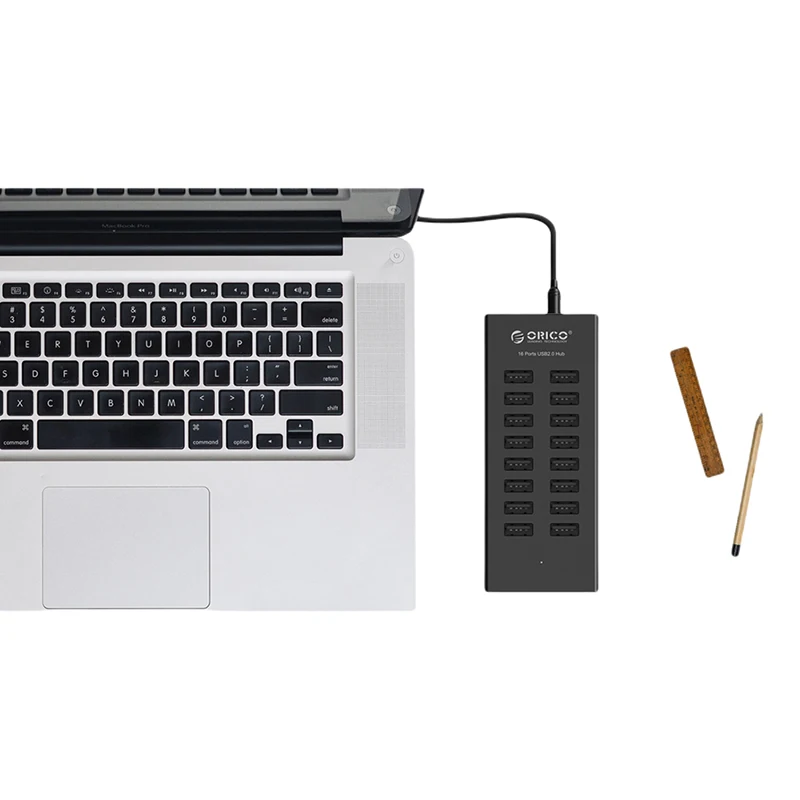 

Eshowee 16 Ports HUB Ultra-High-Speed With Power Adapter Industrial USB 2.0 Expander