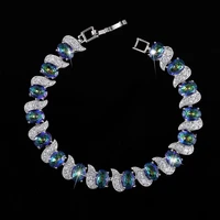 aaa zircon bracelet womens jewelry sterling silver bracelet s925 rainbow bride wedding luxury jewelry