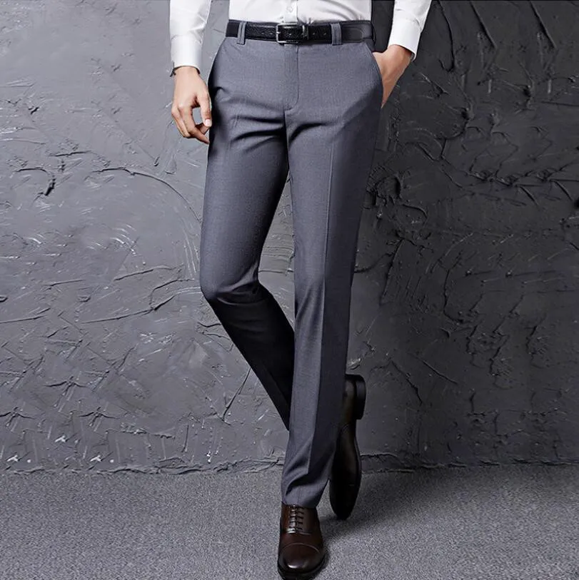 

Мужские костюмные брюки, однотонные повседневные облегающие деловые брюки, мужские брюки для свадьбы, вечеринки, работы, мужские брюки, мод...