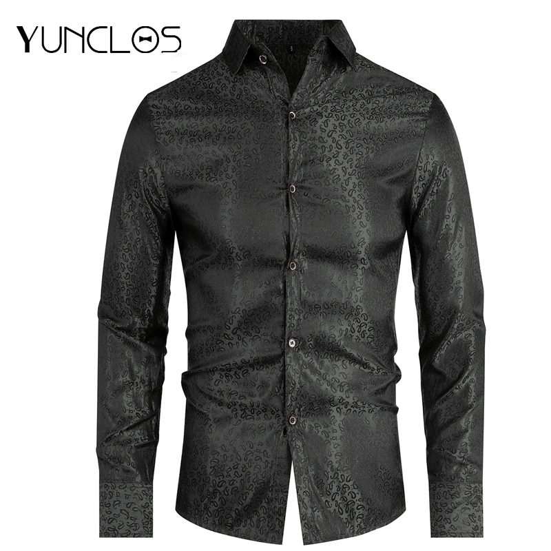 

YUNCLOS Men's Shirts Long Sleeves EU Men's Printed Shirt Causal Business Interview Office Worker Man Clothes Trendy Outwear New