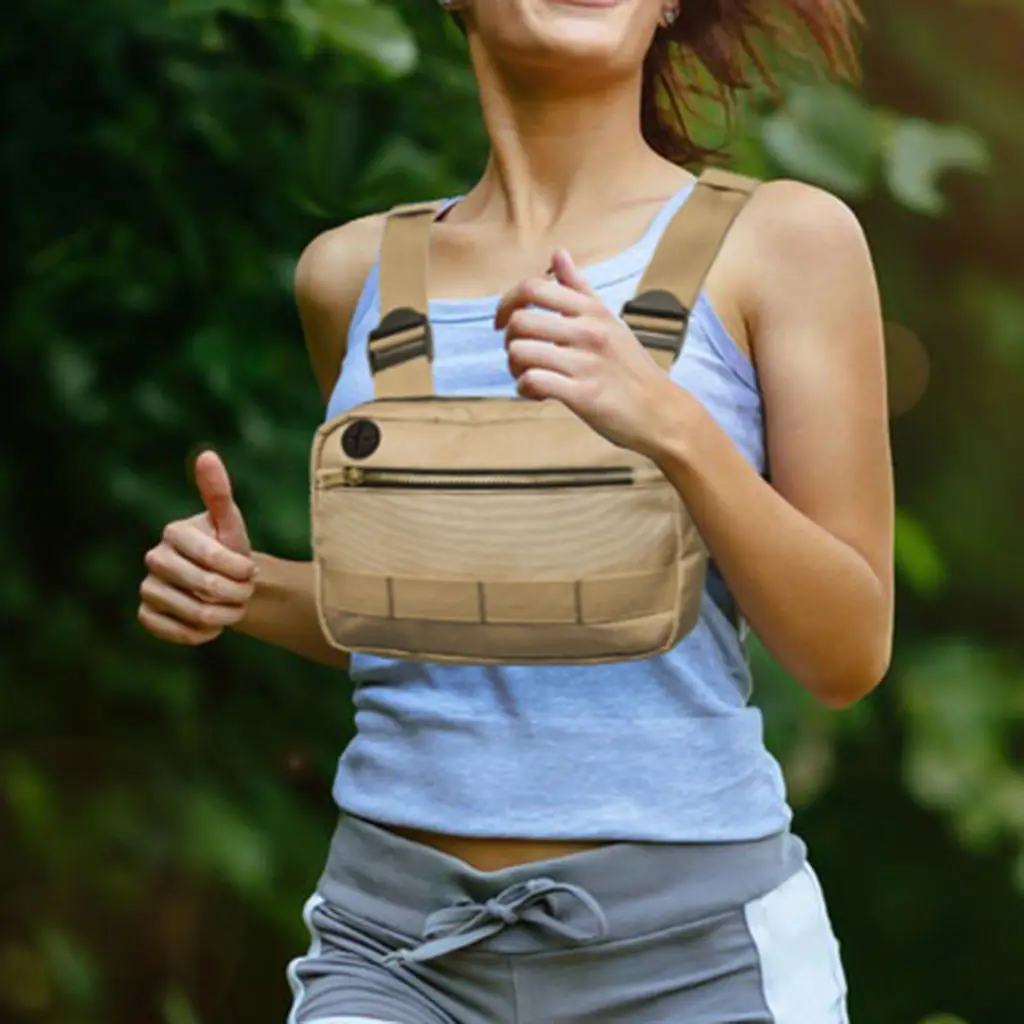 Running Chest Bag Streetwear Shoulder Front Pack Hiking Camping Phone Holder |