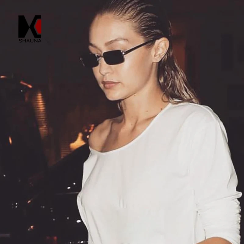 SHAUNA трендовые женские маленькие квадратные солнцезащитные очки популярные