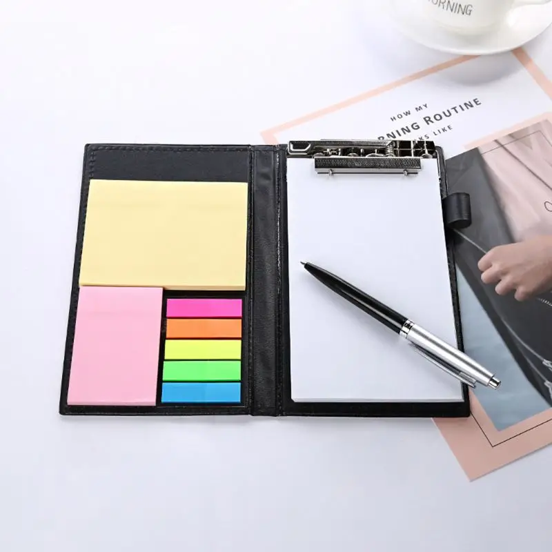 

Creative Sticky Notes Notepad Stationery Leather Diary Notebook with Pen Office