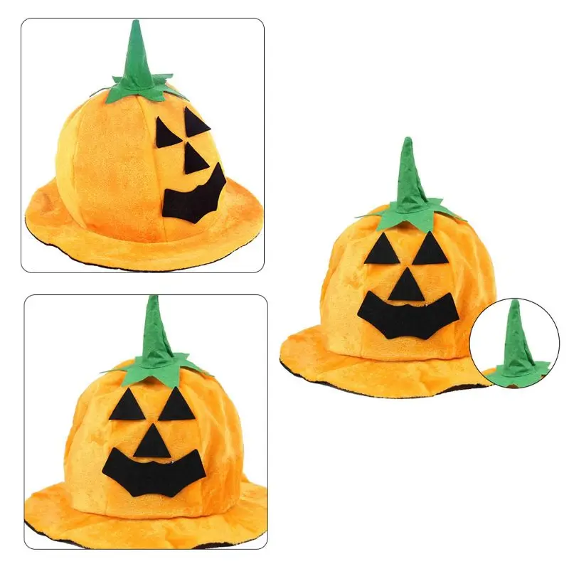 

Плюшевая шапка из бархата в стиле фонарика, реквизит для вечевечерние, шапка-тыква, шляпа в виде тыквы на Хэллоуин