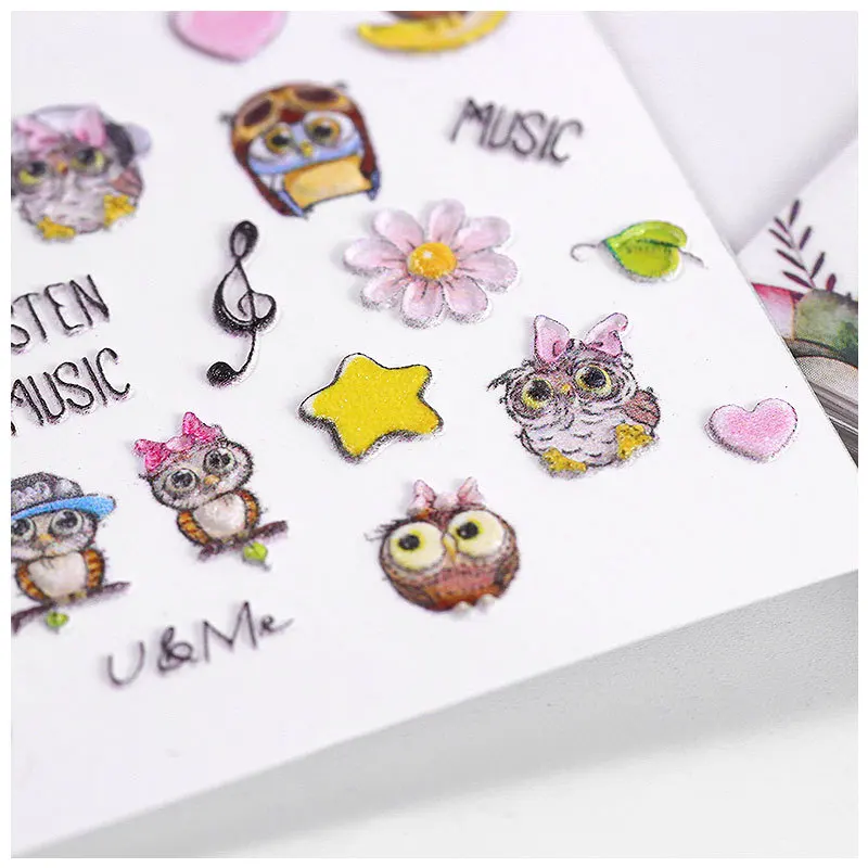 25 Designs Flower Series Butterfly 5D Self Adhesive Embossed Nail Stickers Acrylic Engraved Water Decals DIY Decor Z09 |