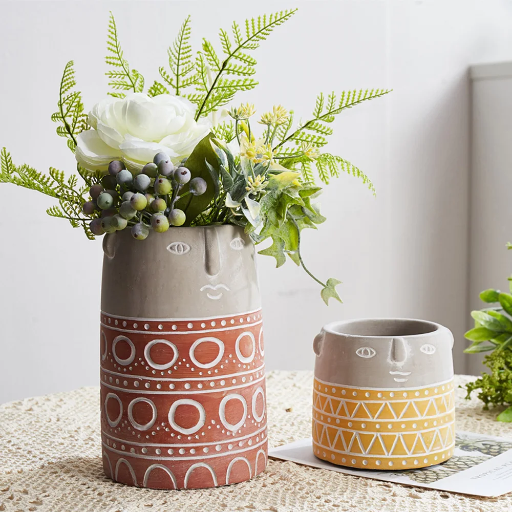 Цветочный горшок для лица домашний сад мини бонсай кактус цветочный посадки