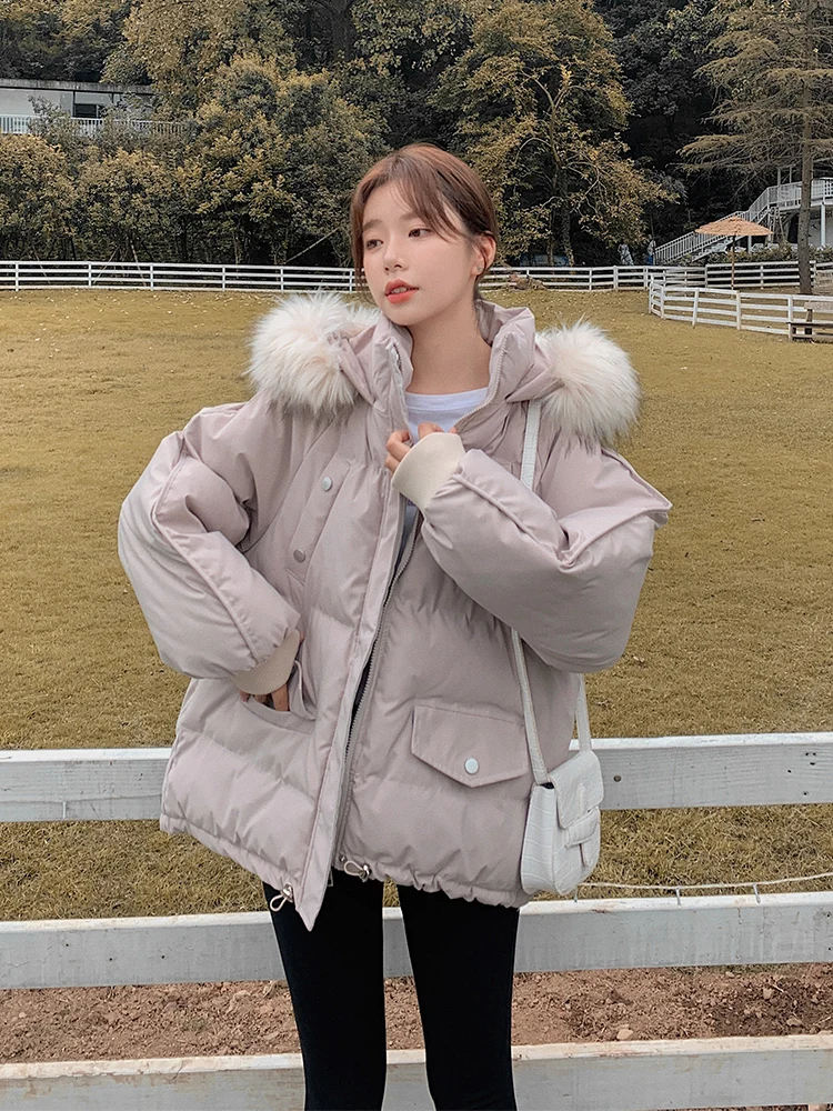 

JCHB 2021 High Quality Winter Jacket Women Korean Style Coat Female Warm Hooded Parkas Woman Fashion Ropa Para Mujer Pph2341