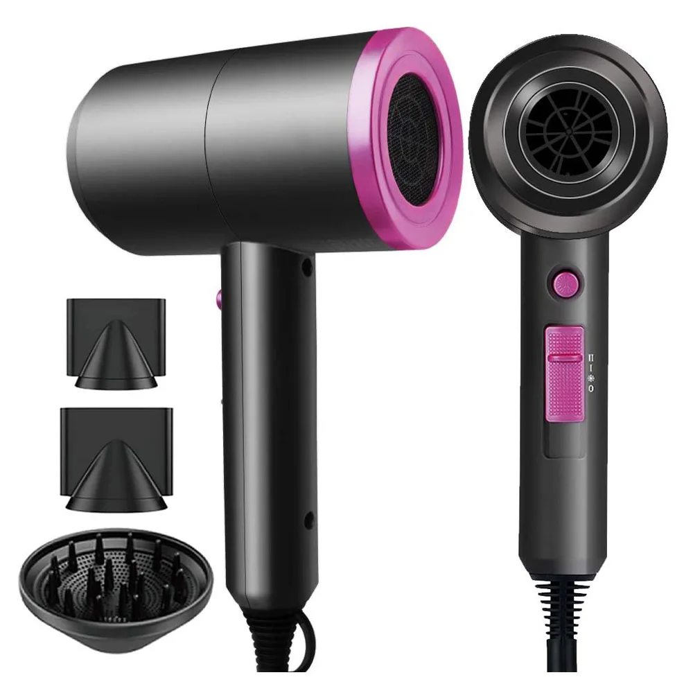 

1800W Ionic Hair Dryer Technology Constant Temperature Hairdryer 6 Types 3 Speeds 2 Nozzles Hot/Cold For Home Hair Salon Travel