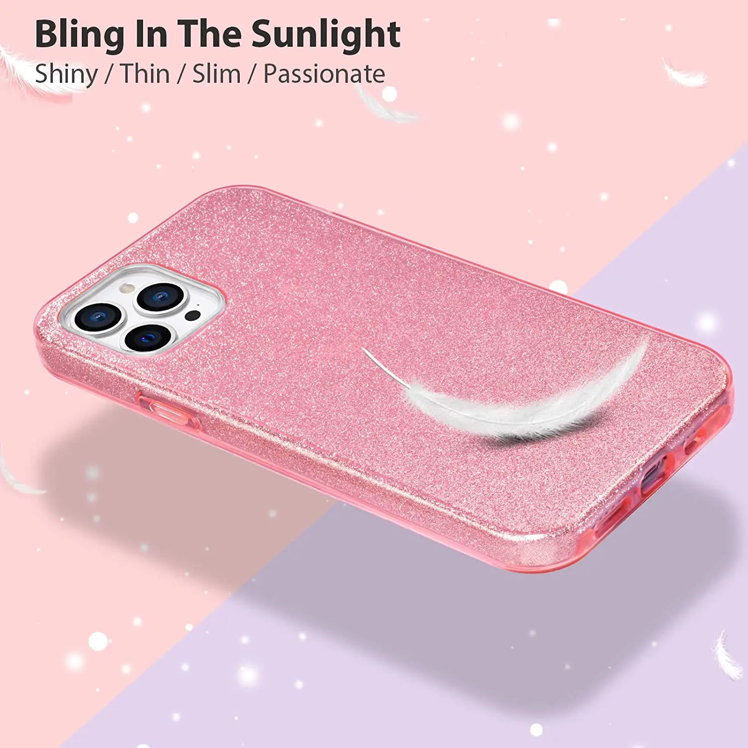 Glitter Phone Case For iPhone 12 Mini 13 11 Pro Max XS X XR 12Pro 8 7 Plus SE 2020 Cute Pink Bling Protective Cover Accessories | Мобильные