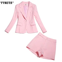 2021 new summer casual high quality ladies office shorts suit two piece suit stylish long sleeve slim ladies blazer