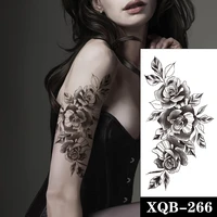 temporary tattoo stickers sexy rose flowers leaves realistic pattern fake tattoos waterproof tatoos arm large size for women