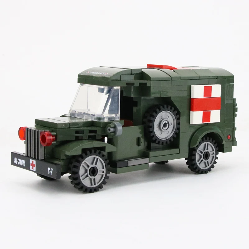 MOC WW2 армии США раненный солдат строительные блоки военные кубики для скорой помощи оружие кирпичи части строительные блоки игрушки для детей