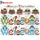 Алмазная вышивка Huacan Christmas Алмазная картина Сова Full SquareRound Welcome Home Sweet Picture Of Стразы