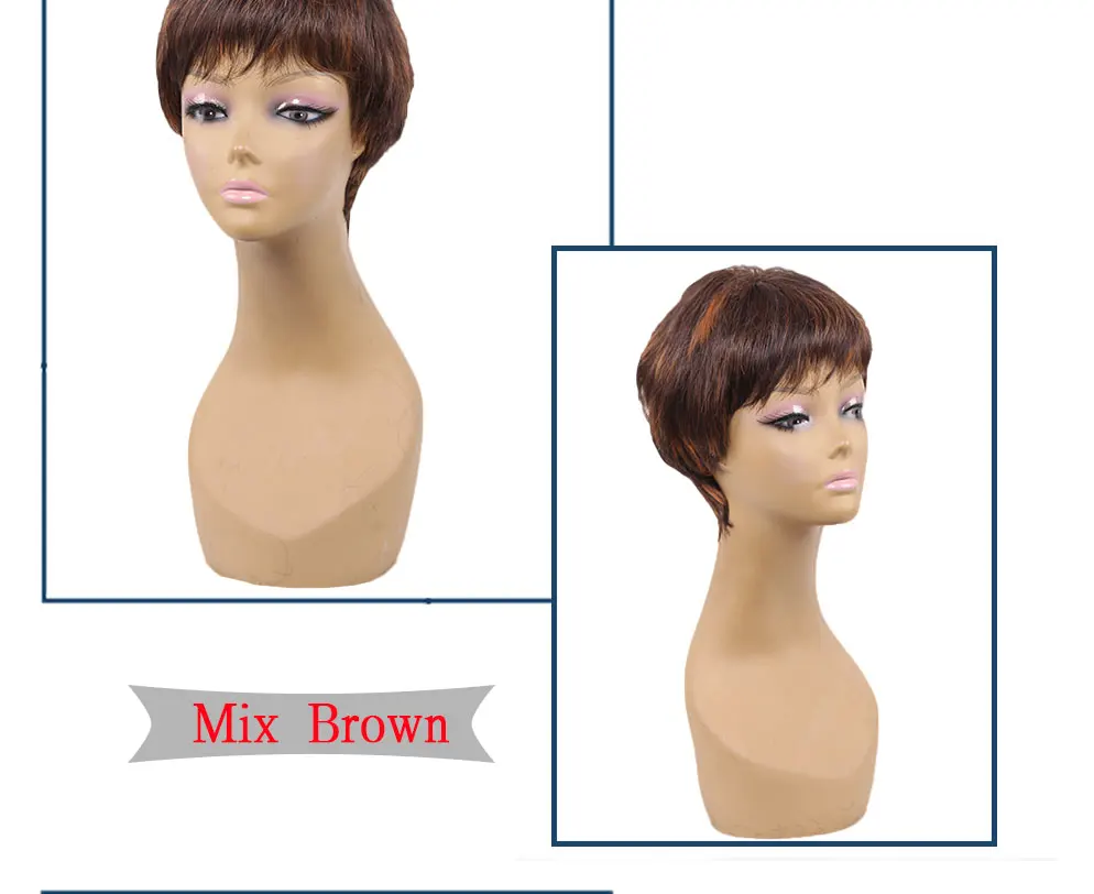 Amir short straight synthetic wigs For African American Women High Temperature Fiber Ombre Burgundy Blonde Grey Cosplay Hair