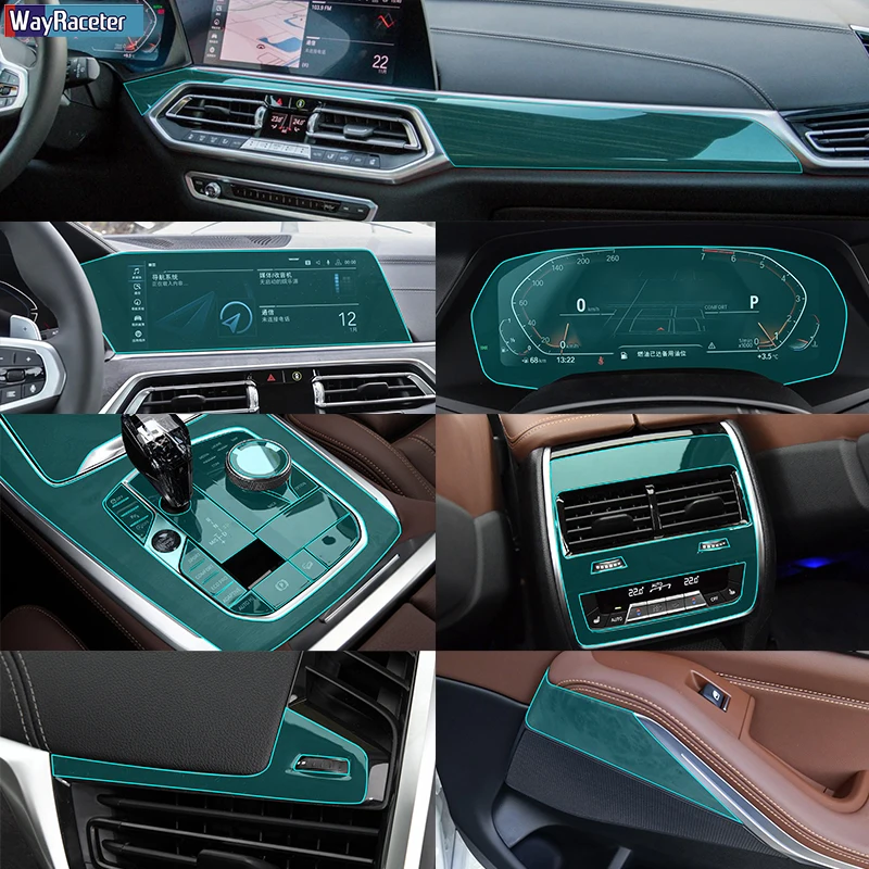 С защитой от царапин из ТПУ с Стикеры салона центральной консоли панель для