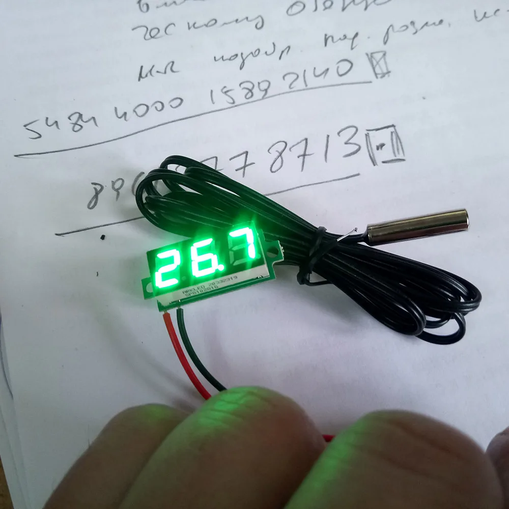 датчик температуры Светодиодный дисплея 0 28 дюйма внутренний термометр