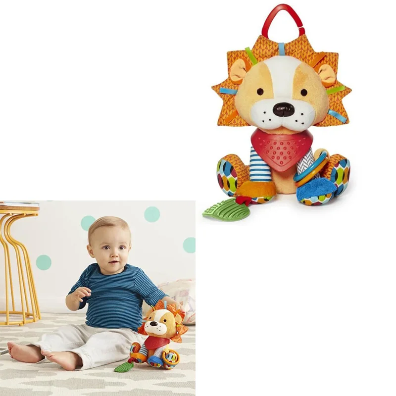 Детская погремушка плюшевая игрушка Лев новый милый мультфильм животное на