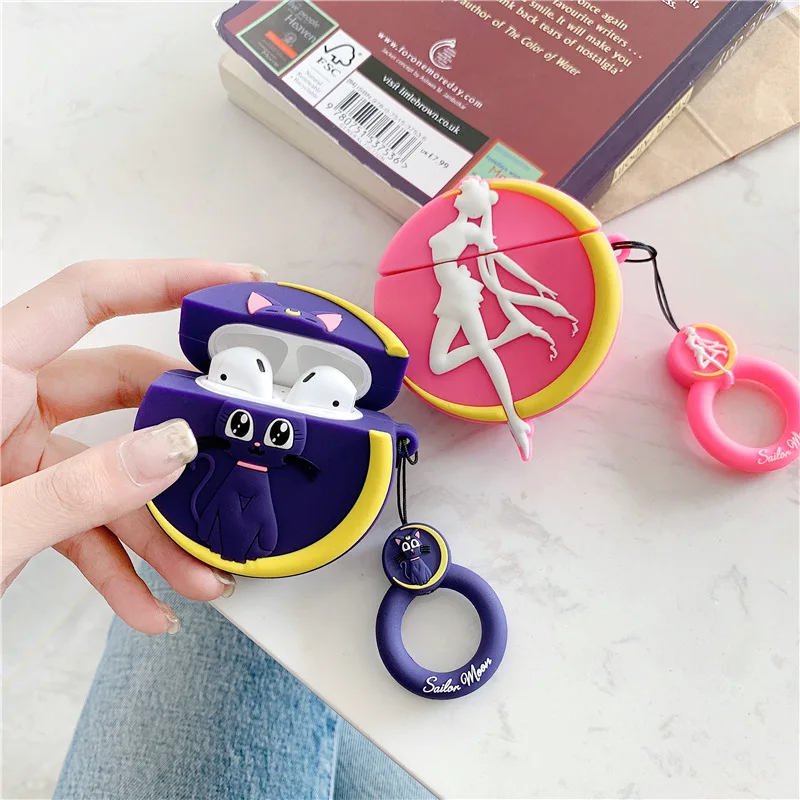 Уникальные 3D аксессуары для AirPods милые Мультяшные чехлы наушников Air pods 2 защитный