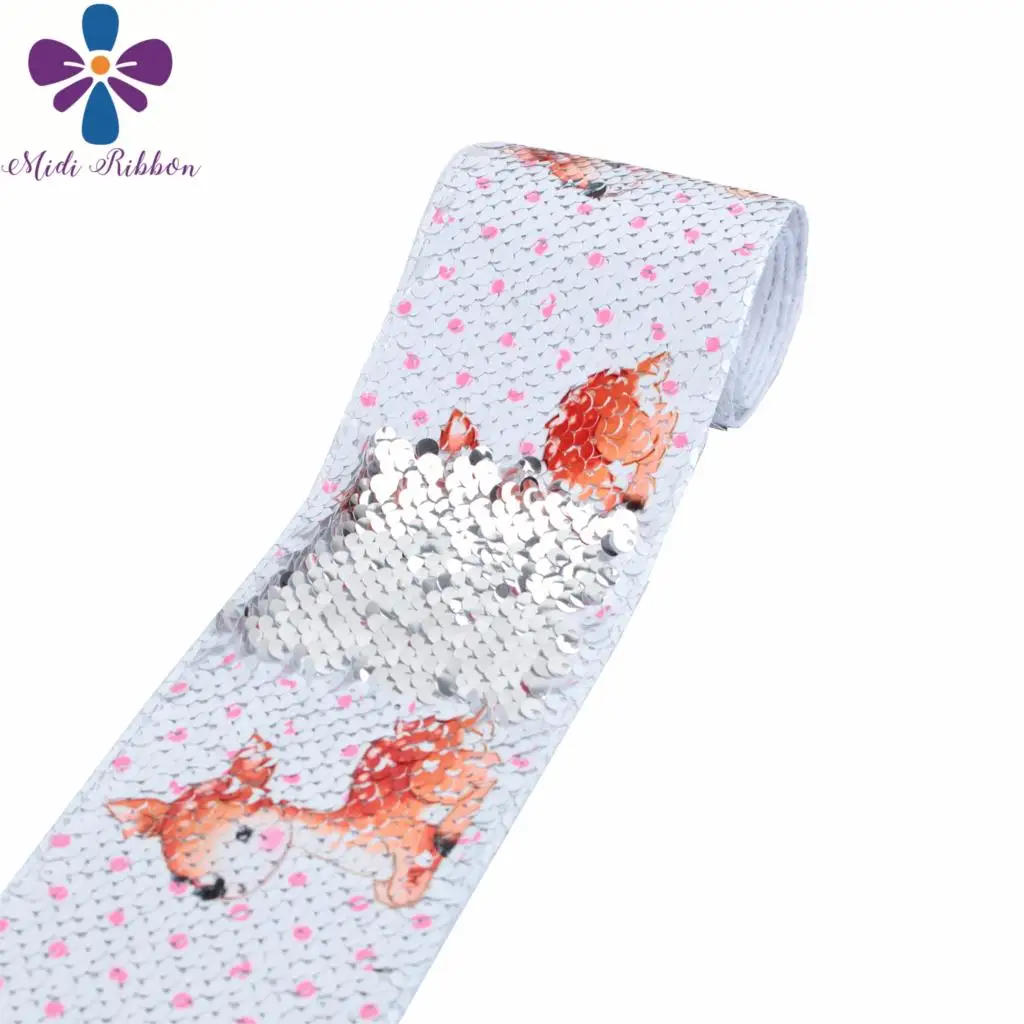 Лента для волос панда двухсторонняя серебристая лента с пайетками 3 дюйма 75 мм в