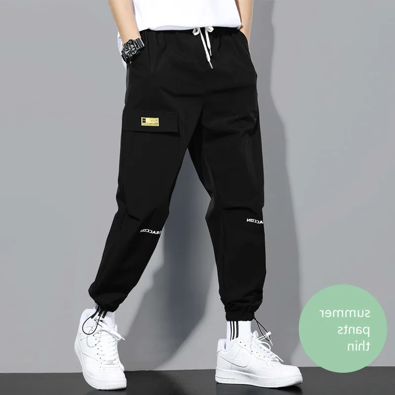 

Summer Baggy Cargo Pants Men Joggers Sweatpants Hip Hop Streetwear Pocket Pantalones Hombre Casual Youth Black Khaki