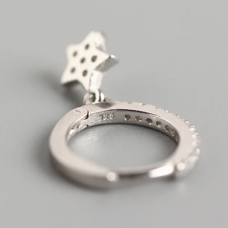 Женские серьги кольца из серебра 925 пробы с