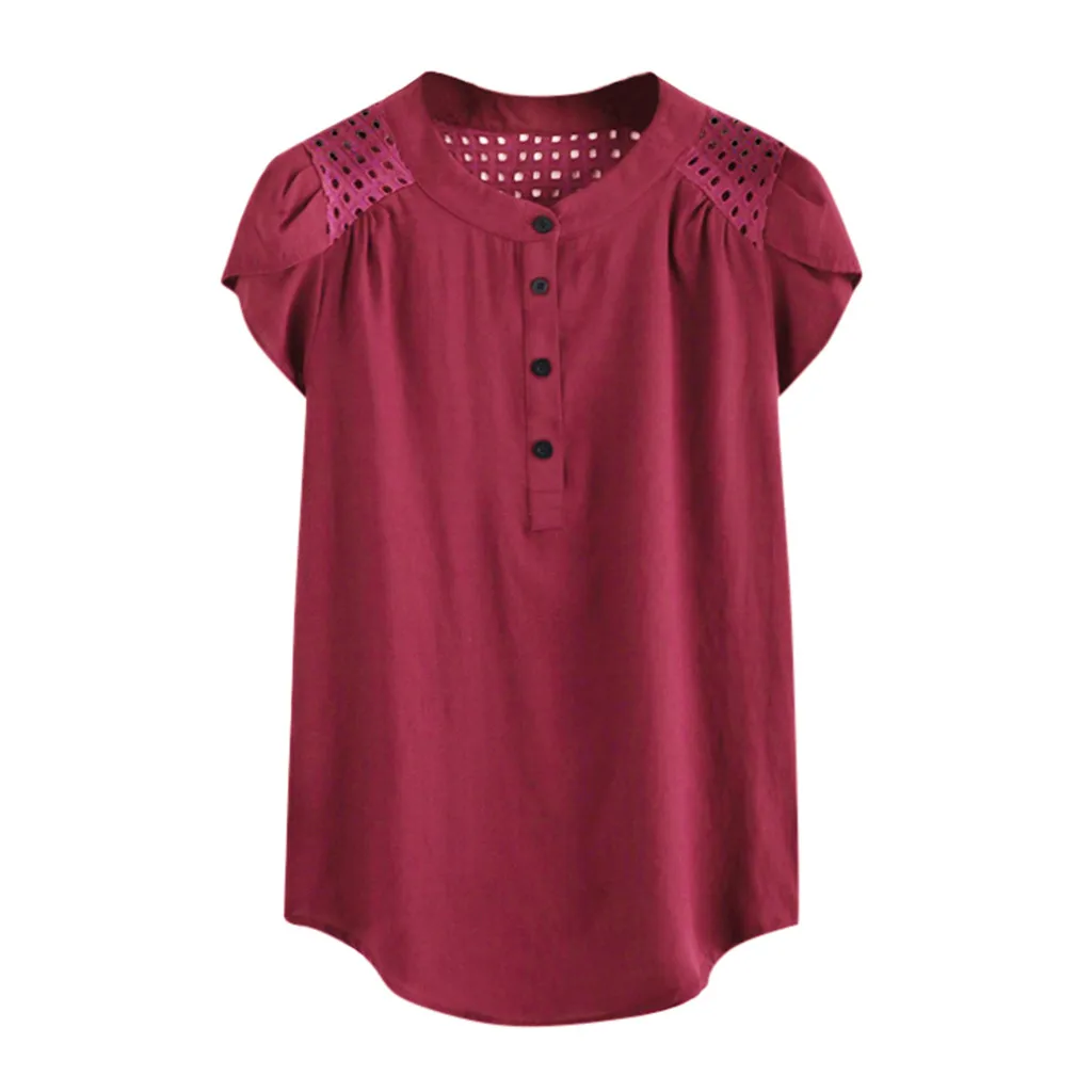 Женская модная однотонная открытая Футболка с рукавами в виде листьев лотоса